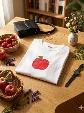 Apple Bug Baby Tee 🍎| Cute Fruit Cottagecore Crop Top | Y2K Coquette Aesthetic